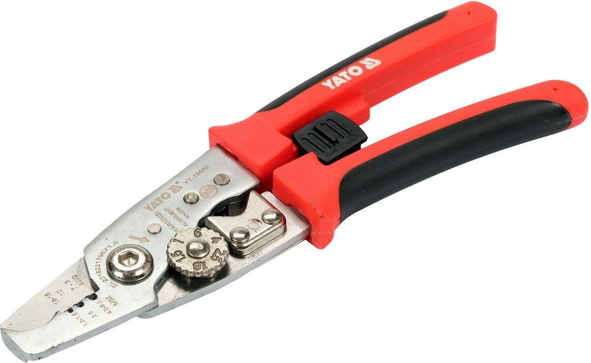 Кліщі для обрізання і знімання ізоляції з провідників YATO Ø≤ 10,5 мм, L= 200 мм [10/100], фото 1