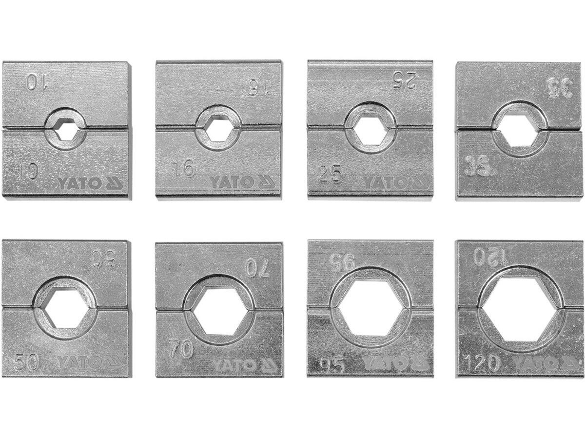 Матриці змінні YATO для кліщів YT-22860 з губками 10, 16, 25, 35, 50, 70, 95, 120 мм², 8 елем. [10], фото 1