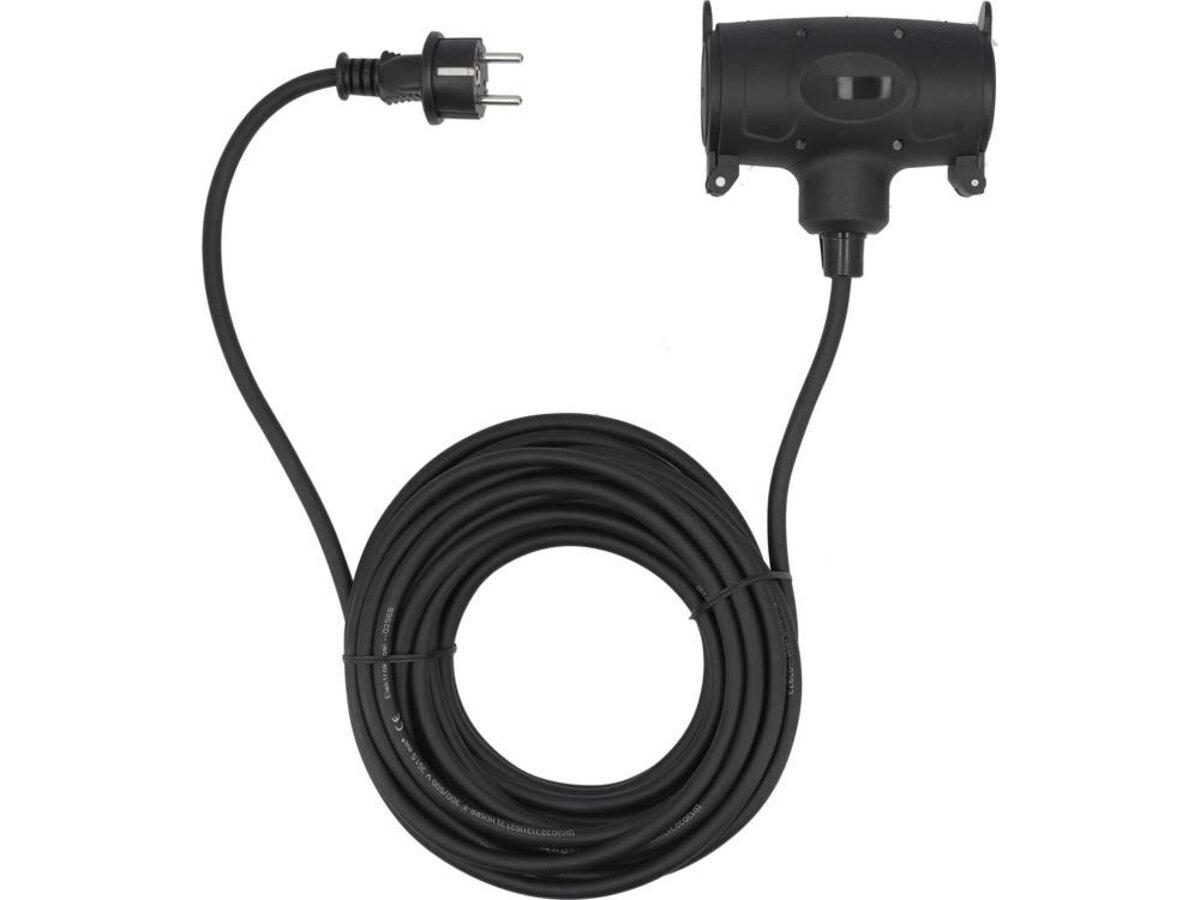 Кабель-подовжувач для будів. робіт мереж 230В YATO, 2 гнізда l= 10м. струм- 16А, 3-жильний S=1,5 мм², фото 1