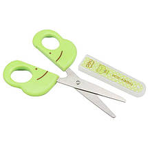 Ножиці Deli 6031 мікс 12,2 см пл/р, "Жаба" в пласт чохлі, фото 4