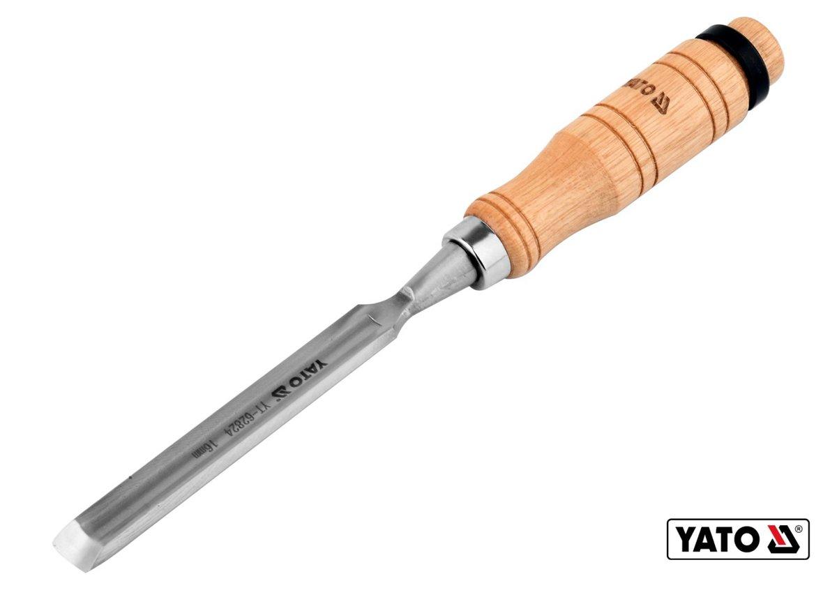 Стамеска напівкругла YATO : b= 16 мм, клинок- 125 мм, дерев'яна ручка- 112 мм [12/48], фото 1