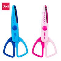 Ножиці дитячі Deli ED60001 мікс 13,5см Зигзаг Neon, безпечні, фото 2