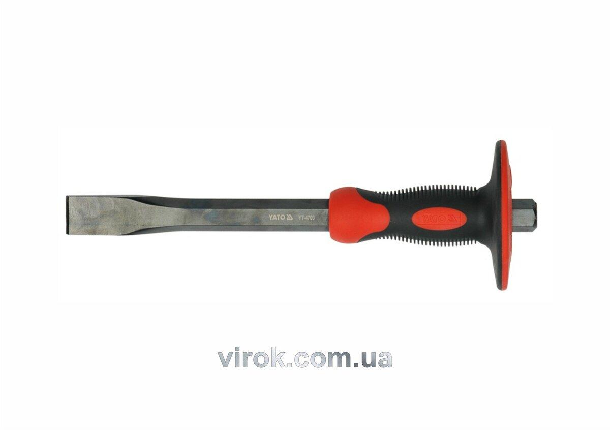 Зубило YATO плоске з захисною ручкою: l= 300 мм, b= 25 мм, Cr-V [4/24], фото 1
