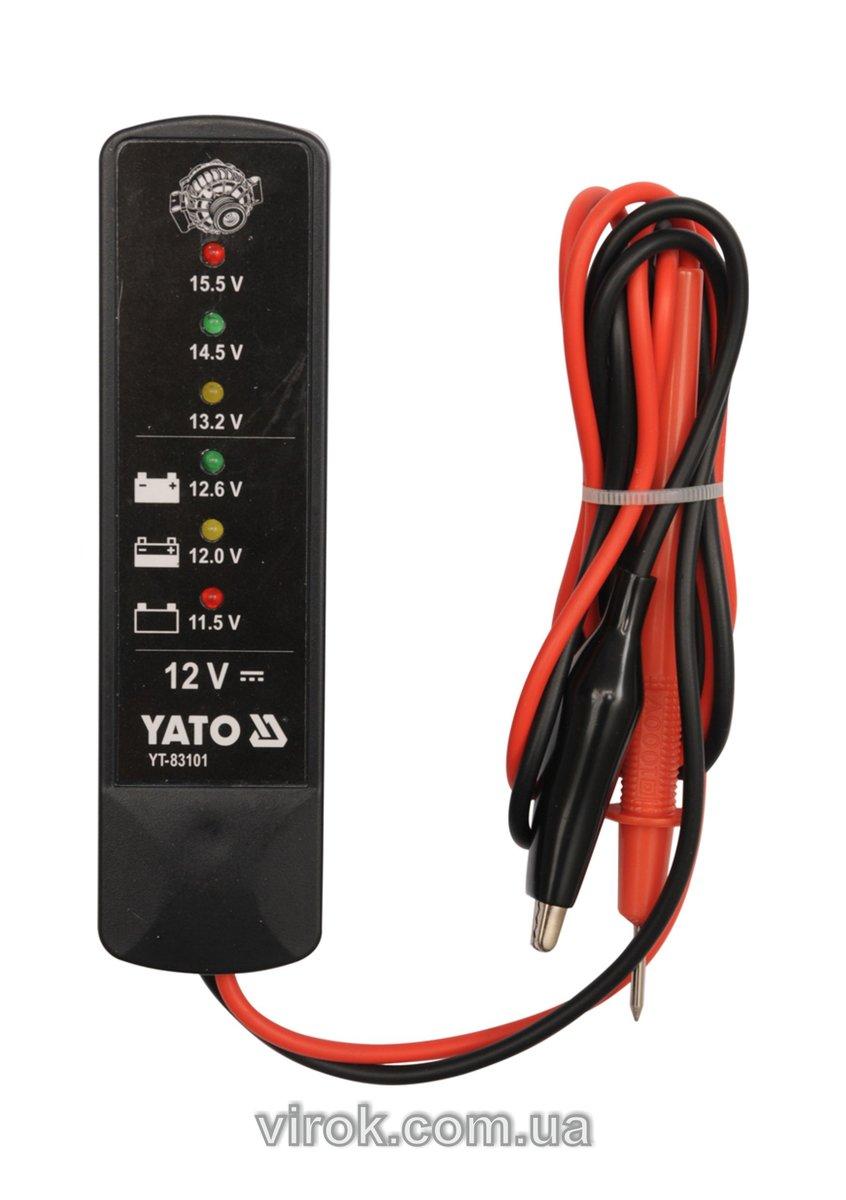 Тестер напруги акумуляторів YATO, до 12 В  [12/72], фото 1