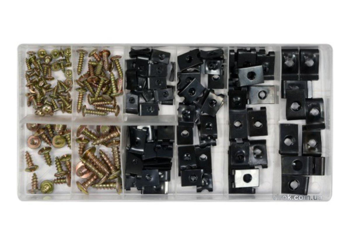 Гвинти самонарізні і металеві кліпси YATO; наб. 170 шт. [5/20], фото 1