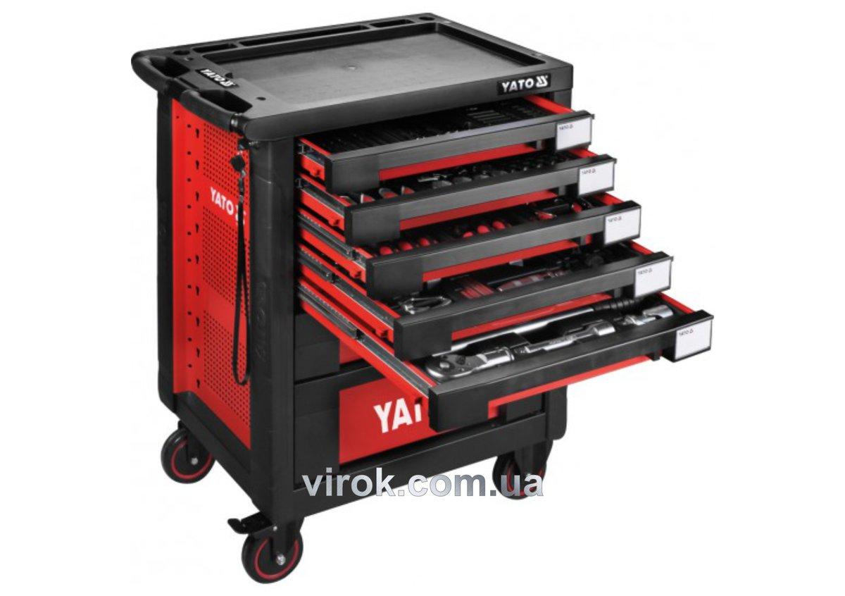 Шафа з інструментами 165 елем., 13 лотків YATO на 4 колесах; 7 шуфляд; 95,8х 76,6х 46,5 см [1], фото 1