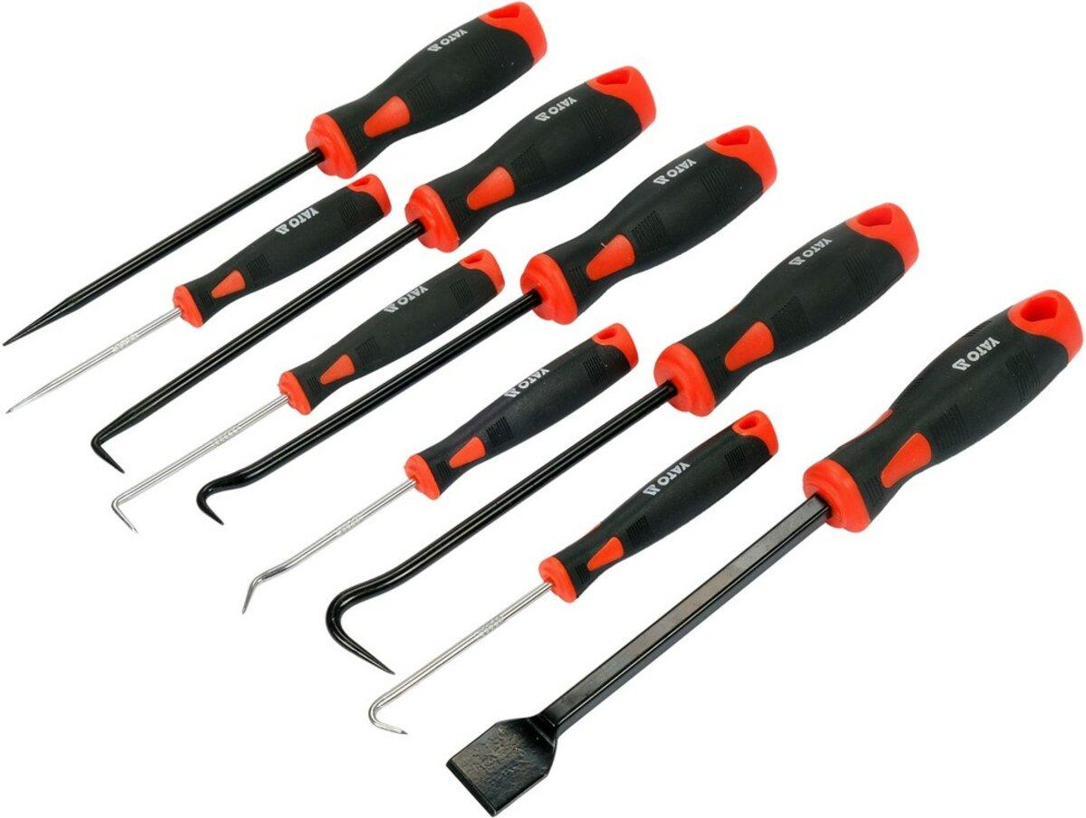 Набір гачків з ручкою YATO плюс скребок для ущільнення і шило , l= 162 мм компл. 9 шт [6/12/216], фото 1