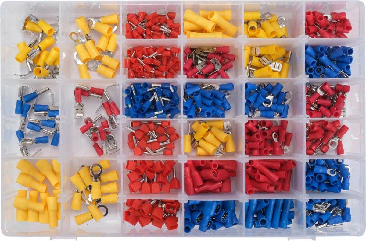 Набір електричних роз'ємів з ізоляцією і клем YATO : 600 шт, в футлярі [20/320], фото 1