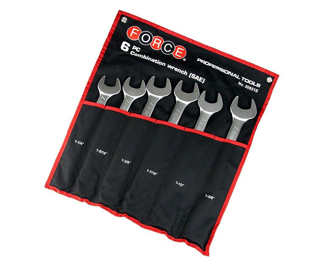Набір ключів рожково-накидних на полотні 6 пр. (1-1/4"-1-5/8") FORCE 50651S F
