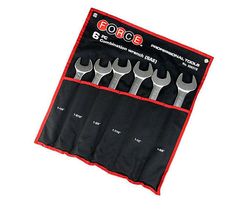 Набір ключів рожково-накидних на полотні 6 пр. (1-1/4"-1-5/8") FORCE 50651S F, фото 1