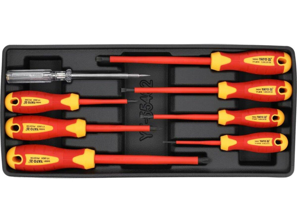Вклад до інструментальної шафи YATO: викрутки ізольовані до 1000 В з індикаторм напруги 250 В, 8 шт, фото 1