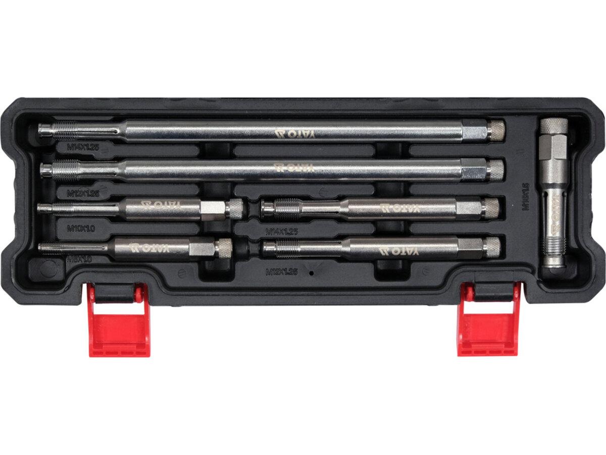 Мітчики різьбові для гнізд "свічок" запалювання YATO M8- М18, l= 80-260 мм, 7 елем. [10], фото 1