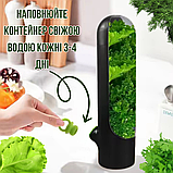 Контейнер органайзер для зберігання зелені Herb Saver, чорний, фото 3