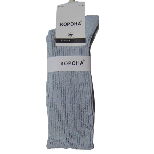Високі шкарпетки альпака кашемір Корона 36-41 блакитні 805-7, фото 1