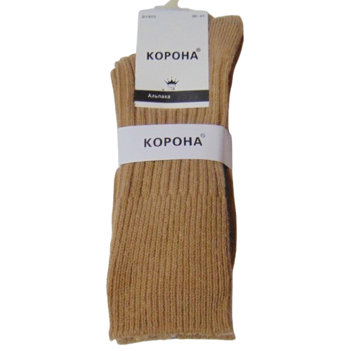 Високі шкарпетки альпака кашемір Корона 36-41 бежеві 805-5, фото 1