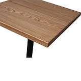 Стіл зі стільниці масиву ясена на одній металевій ніжці, для саду, вуличних кафе та барів 75 см коричневий, фото 7