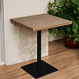 Стіл зі стільниці масиву ясена на одній металевій ніжці, для саду, вуличних кафе та барів 75 см коричневий, фото 2