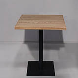 Стіл зі стільниці масиву ясена на одній металевій ніжці, для саду, вуличних кафе та барів 75 см коричневий, фото 4