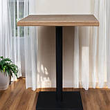 Стіл зі стільниці масиву ясена на одній металевій ніжці, для саду, вуличних кафе та барів 75 см коричневий, фото 5