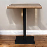 Стіл зі стільниці масиву ясена на одній металевій ніжці, для саду, вуличних кафе та барів 75 см коричневий, фото 6