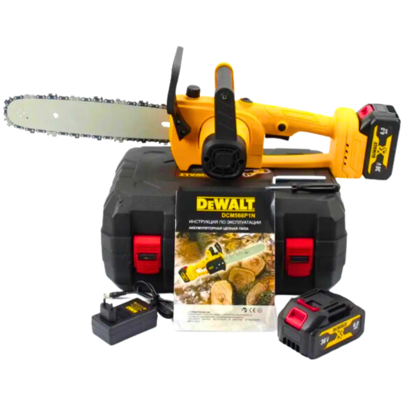 Ергономічна ланцюгова пилка DeWalt Акумуляторна пилка 36V 6.0Ah Пила з автоматичним замащенням ланцюга