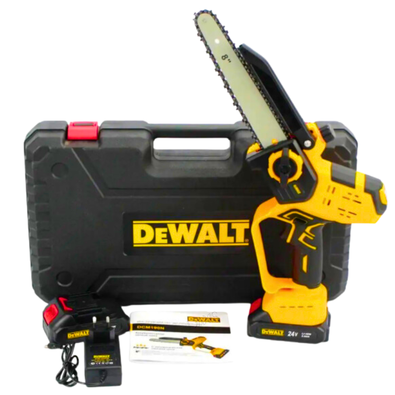 Акумуляторна мініпила Dewalt шина 20 см Безщіткова пила 24v 5а Пила з автоматичним змащенням ланцюга