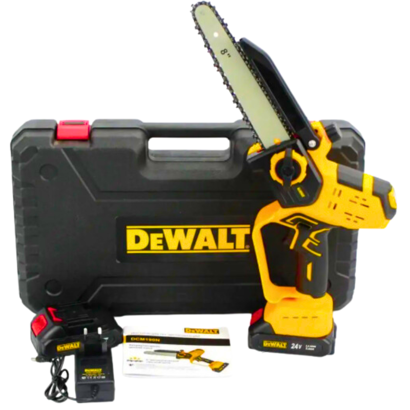 Міцна мініпила DeWalt з індикатором заряду Акумуляторна пила 24V 5 Аh Пилка з автоматичним змащенням ланцюга