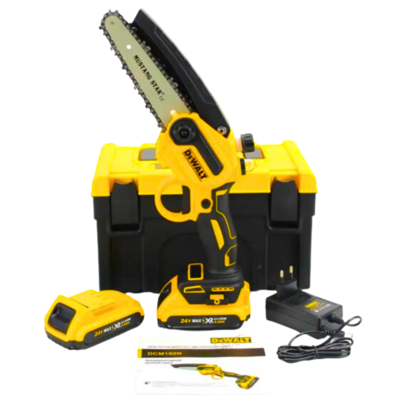 Міні пила DeWalt з автоматичним змащенням ланцюга Акумуляторна пила 24V 4AH Мініпила з шиною 20 см
