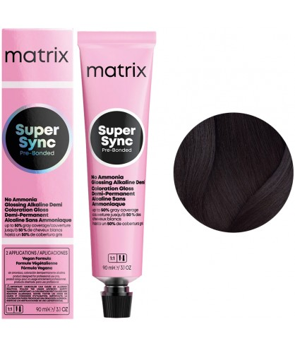 Matrix SoColor Super Sync Фарба для волосся 1A - Чорний попелястий, 90 мл