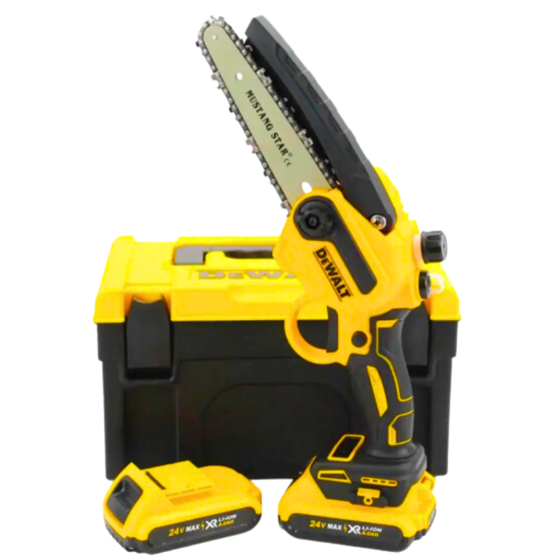 Міні пила ергономічній конструкції DeWalt шина 10см Акумуляторна мініпила 24V 4AH з автозмащенням ланцюга