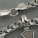 Срібна цепочка з хрестиком чоловіча. Срібний хрестик із золотими пластинами і срібна цепочка чоловіча. 60 см, фото 8