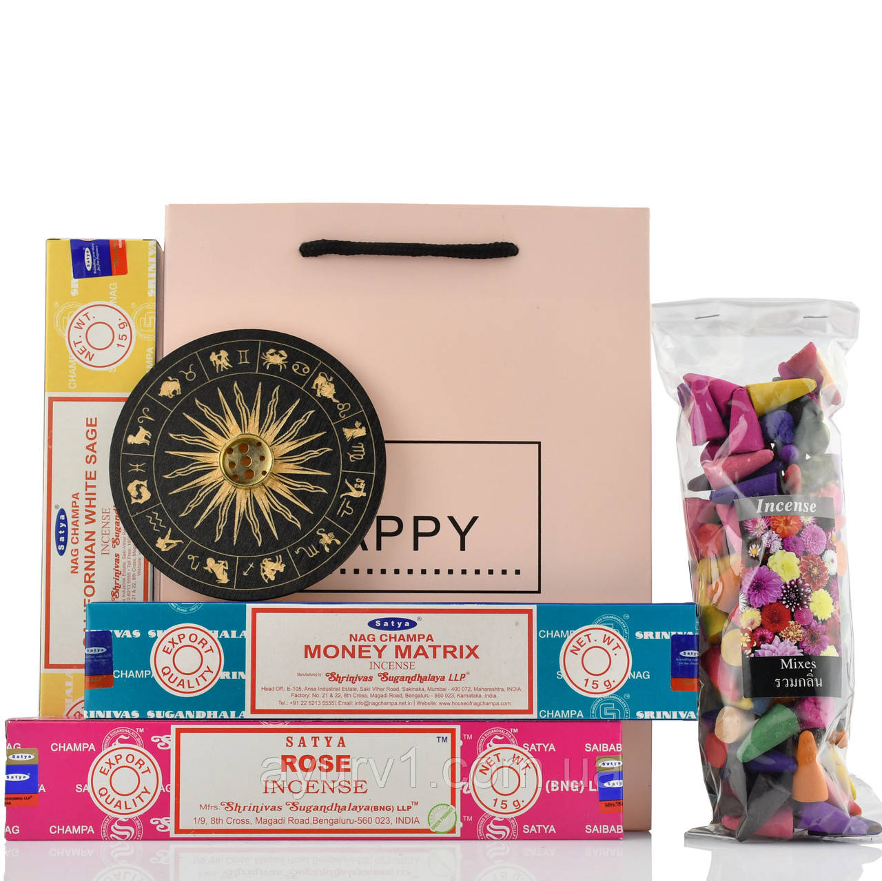 Подарунковий набір ароматичних ароматів та аксесуарів для ароматерапії.