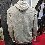 Толстовка чоловіча спортивна варенка фліс капюшон кишеня XL сіра, фото 6