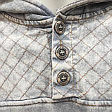 Толстовка чоловіча спортивна варенка фліс капюшон кишеня XL сіра, фото 3