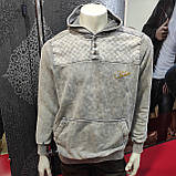 Толстовка чоловіча спортивна варенка фліс капюшон кишеня XL сіра, фото 4