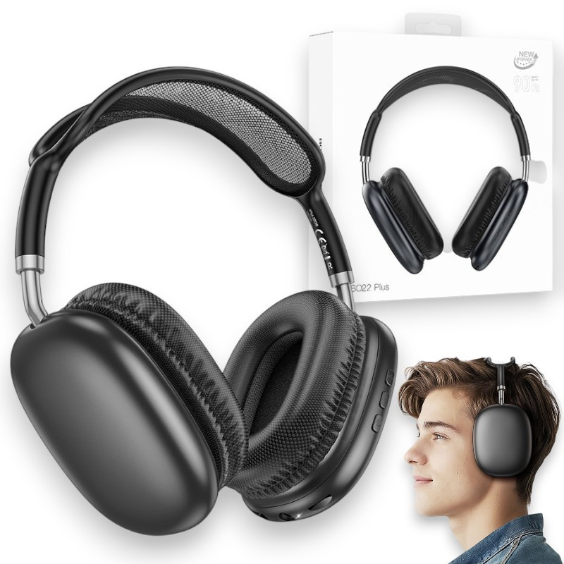 Бездротові bluetooth навушники BIG Borofone BO22 Plus Elegant Навушники накладні з мікрофоном, чорні