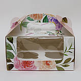 Коробка з ручкою для чотирьох кексів 173*173*90 (СОЛОДКІ МРІЇ), фото 3