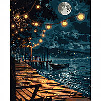 Картина за номерами з LED підсвіткою "Сяйво над водою", 40*50 см., SANTI