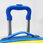 Дитяча валіза жовта пластикова на колесах із висувною ручкою 46*30 см принт Зайчик Cans, фото 2