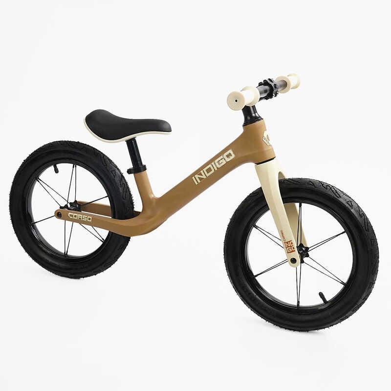 Біговел дитячий 14 дюймів Corso Indigo D-9078-41 Бежевий, нейлонова рама, на надувних колесах, велобіг, фото 1