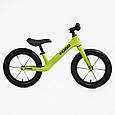 Велобіг дитячий 14 дюймів Corso Indigo D-2215-45 Салатовий, нейлонова рама, на надувних колесах, біговел, фото 2