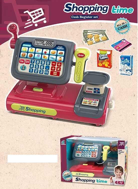 Касовий апарат дитячий CF 8523, підсвітка сканера, калькулятор, мікрофон, озвучування на англ. язиці, фото 1