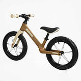 Велобіг дитячий 14 дюймів Corso Indigo D-9078-41 Бежевий, нейлонова рама, на надувних колесах, біговел, фото 3