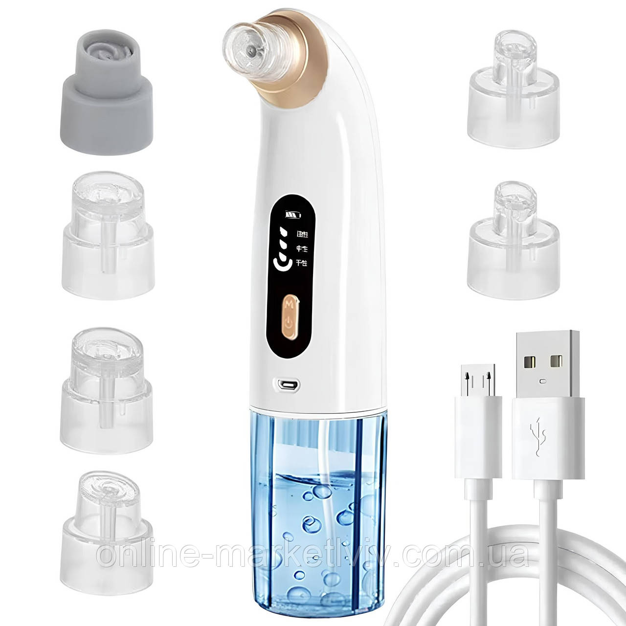 Вакуумний апарат для очищення обличчя, + 6 насадок, USB, XL-1111 / Очищувач пор обличчя / Очищувач чорних крапок