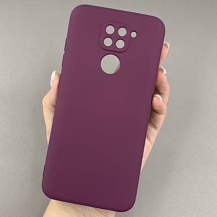 Чохол для Xiaomi Redmi Note 9 матовий із захистом камери чохол на телефон сяомі редмі нот 9 бордовий cfa, фото 1