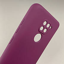 Чохол для Xiaomi Redmi Note 9 матовий із захистом камери чохол на телефон сяомі редмі нот 9 бордовий cfa, фото 4