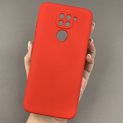 Чохол для Xiaomi Redmi Note 9 матовий із захистом камери чохол на телефон сяомі редмі нот 9 червоний cfa, фото 1