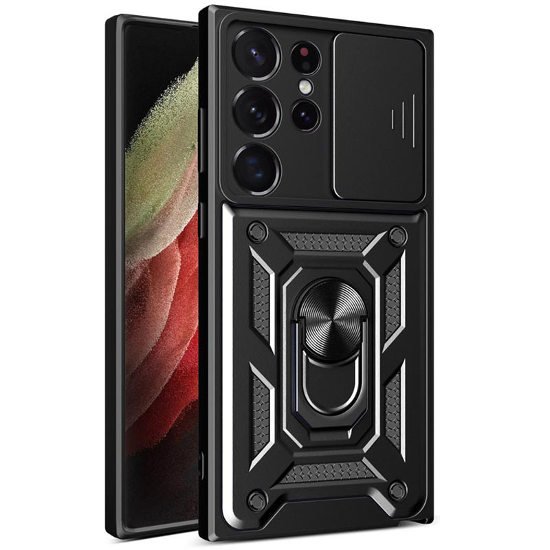 Протиударний чохол Camshield Serge Ring для Samsung Galaxy S25 Ultra | Броньований з кільцем-підставкою Чорний, фото 1