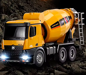 Дитяча машинка на радіокеруванні Бетонозмішувач Huina toys 1574 10 функцій 1:14. Металева