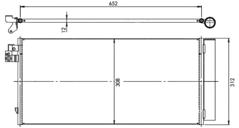 Конденсатор кондиціонера BMW 3 G20/G21 19- Nissens АКПП/МКПП; 650X304X12; +осушувач (2.0 D/2.0/3.0 D/2.0 HYBRID/3.0), фото 1